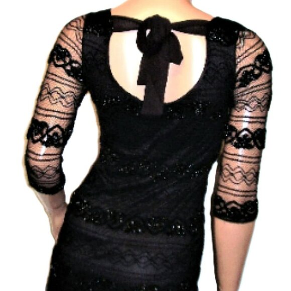 Be Envied Black Sheer Mesh Lace Dress M - Picture 5 of 6
